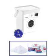 Flosoft QBox 6 lt Kapaklı Kulplu Deterjan Saklama Kutusu