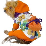 Flower Power Çantalı Tulumlu Su İtici Yağmurluklu Köpek Seti Kıyafeti