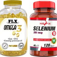 Flx Omega 3-6-9 Balık Yağı 180 Kapsül + Nevfix Selenium 200 mg 120 Tablet
