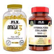 Flx Omega 3-6-9 Balık Yağı 180 Soft Gel Tablet ve Flx Kollajen 60 Tablet Takviye Edici Gıda Seti
