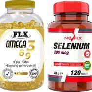 Flx Omega 3-6-9 Balık Yağı 90 Kapsül + Nevfix Selenium 200 mg 120 Tablet