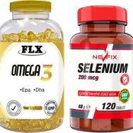 Flx Omega 3 Balık Yağı 180 Kapsül + Nevfix Selenium 200 mg 120 Tablet