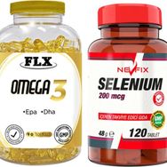 Flx Omega 3 Balık Yağı 90 Kapsül + Nevfix Selenium 200 mg 120 Tablet