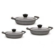 FMS 6 Parça Granit Gri Omlet Seti