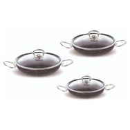 FMS G5019 Siyah 20-22-24 cm Granit 6 Parça Büyük Boy Omlet Set