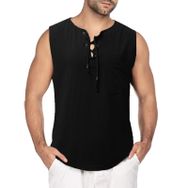 FNKDOR ASHLMR5L Sıfır Kol Siyah Erkek T-shirt