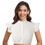 FNKDOR Dirndl Oktoberfest V Yaka Kanatlı Kollu Şık Beyaz Kadın Bluz