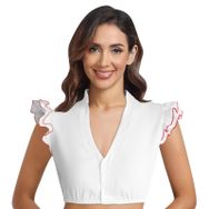 FNKDOR Dirndl Oktoberfest V Yaka Kanatlı Kollu Şık Kırmızı Kadın Bluz