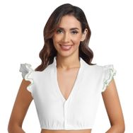 FNKDOR Dirndl Oktoberfest V Yaka Kanatlı Kollu Şık Yeşil Kadın Bluz