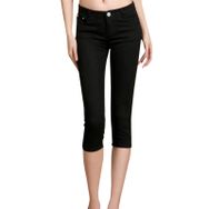 FNKDOR Siyah Skinny Kapri Kot Pantolon