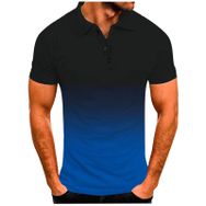 FNKDOR Slim Fit Casual Business Mavi Kısa Kollu Erkek T-shirt