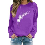 FNKDOR Taraxacum Kapüşonsuz Havalı Mor Kadın Sweatshirt