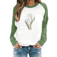 FNKDOR Taraxacum Kapüşonsuz Havalı Yeşil Kadın Sweatshirt