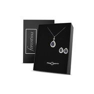 Forentina PS2714 Lacivert Taşlı Kadın Kolye Küpe Bileklik Takı Set