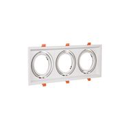 Forlife FL-2192 B AR111 Üçlü Metal Beyaz Kasa Vitrin Aydınlatma Armatür Kasası