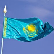 Fors Bayrak 70x105 cm Raşel Kumaş Kazakistan Bayrağı