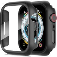 Forzacase FC015 Apple Watch 41 mm Siyah Şeffaf Önü Kapalı Ekran Korumalı Sert Rubber Akıllı Saat Kılıfı