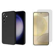 Forzacase Samsung Galaxy S24 Plus Liquid İçi Kadife Lansman Silikon Siyah Cep Telefonu Kılıfı