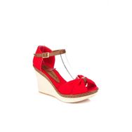 Fox Shoes 9674040505 Kırmızı Dolgu Topuklu Ayakkabı