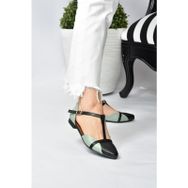 Fox Shoes B726881809 Yeşil Siyah Kadın Babet Ayakkabı