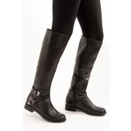 Fox Shoes E726203409 Siyah Cilt Suni Deri Kadın Çizme