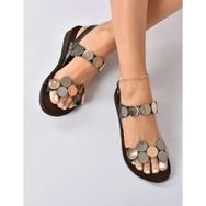 Fox Shoes K374680603 Siyah Hakiki Deri Kadın Sandalet