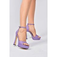 Fox Shoes K404580102 Lila Süet Kadın Topuklu Ayakkabı