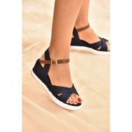 Fox Shoes K674305005 Lacivert Keten Kadın Dolgu Topuklu Ayakkabı
