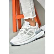 Fox Shoes S973017604 Beyaz Gri Kumaş Spor Ayakkabı