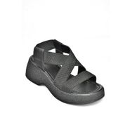 Fox Shoes S996048004 Kumaş Kalın Tabanlı Siyah Kadın Sandalet