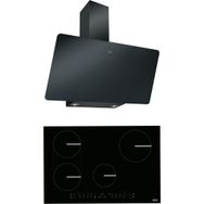 Franke Fpj 915 V Bk A/900 Black Glass Davlumbaz Fsm 804I B Bk Indüksiyonlu Black Ocak Ankastre Set
