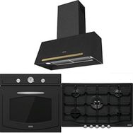 Franke Rustik FCO 70 - FCO 86 - FCH 755 Country Nero Siyah 3'lü Ankastre Set