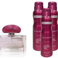 Free Love 100 ml Eurodream Edp Parfüm ve 3x150 ml Deodorant