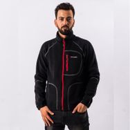 Freecamp Man Full Zipper Fleece Siyah Kırmızı Erkek Polar