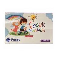 Freely Lastikli 10 Adet Çocuk Yüz Maskesi