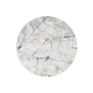 Frenda Home 120x120 cm Mavi Mermer Desen Deri Taban Yuvarlak Halı