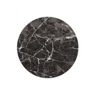 Frenda Home 120x120 cm Siyah Mermer Desen Deri Taban Yuvarlak Halı