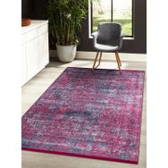 Frenda Home 140x200 cm Kırmızı Eskitme Desenli Dokuma Taban Dijital Baskılı Halı