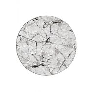 Frenda Home 160x160 cm Gri Mermer Desen Deri Taban Yuvarlak Halı