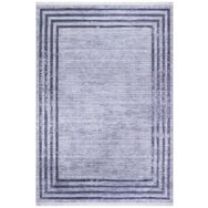 Frenda Home Antrasit 100x300 Çerçeve Desenli Dijital BaskılıPamuk Taban Halı