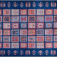 Frenda Home Binbirgece Pamuk Taban Dijital Baskılı Lacivert 80x150 cm Salon Halı