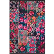 Frenda Home Kırmızı 120x180 Patchwork Desen Dokuma Pamuk Taban Dijital Dekoratif Halı