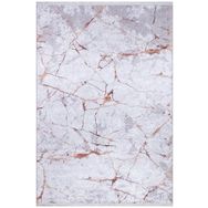 Frenda Home Mermer Desen Kaymaz Deri Taban Baskılı Kahve 120x180 cm Salon Halı