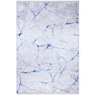 Frenda Home Mermer Desen Kaymaz Deri Taban Baskılı Mavi 80x200 cm Salon Halı