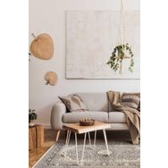 Frenda Home Vintage Desenli Bej 80x150 Pamuk Taban Baskılı Halı