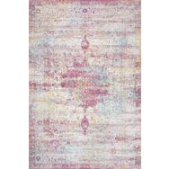 Frenda Home Vintage Desenli Fuşya 80x150 Pamuk Taban Yıkanabilir Halı