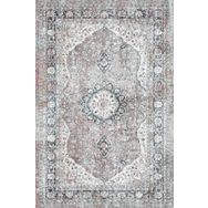 Frenda Home Vintage Desenli Gri 80x150 Pamuk Taban Baskılı Halı