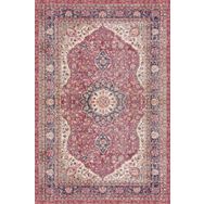 Frenda Home Vintage Desenli Kırmızı 180x280 Pamuk Taban Baskılı Halı