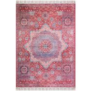 Frenda Home Vintage Desenli Kırmızı 80x150 Pamuk Taban Dekoratif Halı