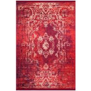 Frenda Home Vintage Desenli Kırmızı 80x150 Yıkanabilir Pamuk Taban Dekoratif Halı